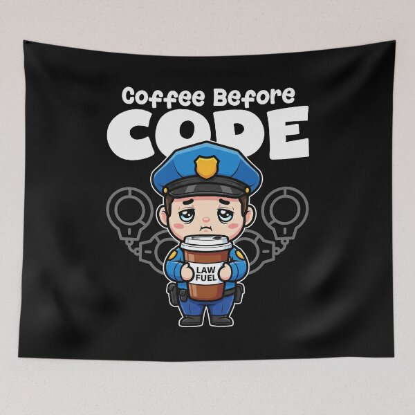Item preview, COFFEE BEFORE CODE - POLICE OFFICER designed and sold by KEF Custom.