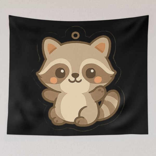 Item preview, Kawaii keychain Cute raccoon designed and sold by DamioPolArt.