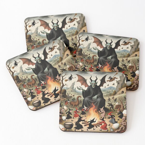 Item preview, The Witches Sabbath spooky painting art designed and sold by Vintage Designs +.