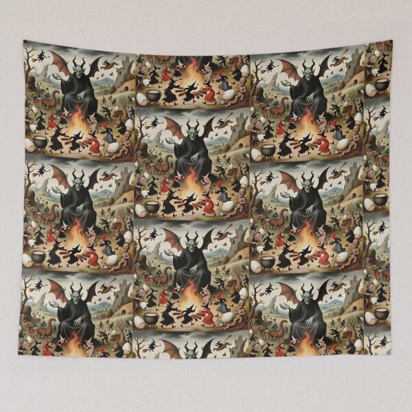 Item preview, The Witches Sabbath spooky painting art designed and sold by Vintage Designs +.