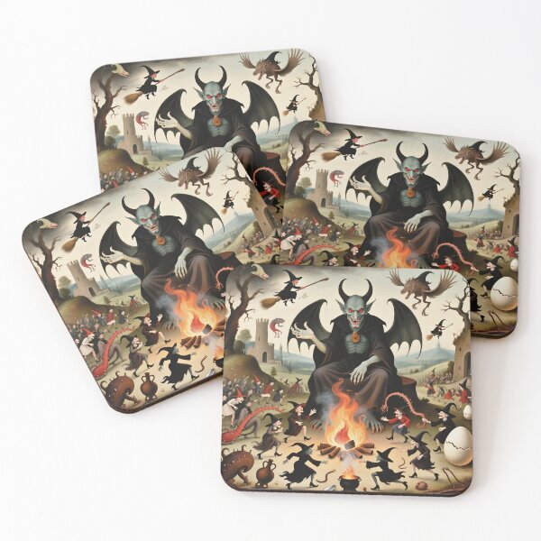 Item preview, The Witches Sabbath spooky painting art designed and sold by Vintage Designs +.