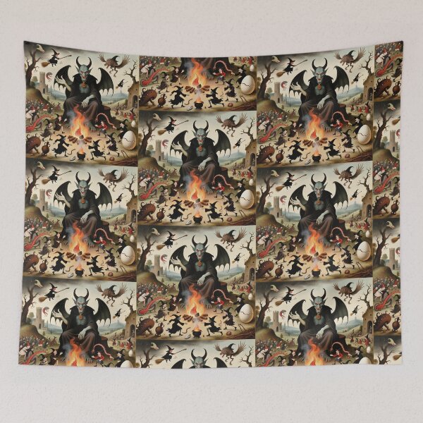 Item preview, The Witches Sabbath spooky painting art designed and sold by Vintage Designs +.