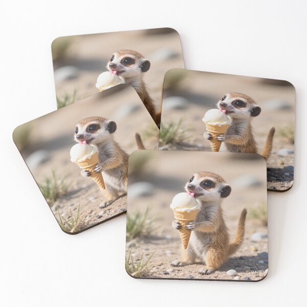 Item preview, Cute Baby Meerkat eating an Icecream designed and sold by Vintage Designs +.