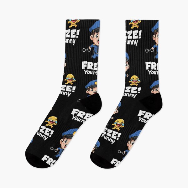 Item preview, FREEZE YOU'RE FUNNY - POLICE OFFICER designed and sold by KEF Custom.
