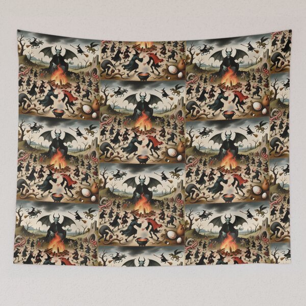 Item preview,  The Witches Sabbath spooky painting art designed and sold by Vintage Designs +.
