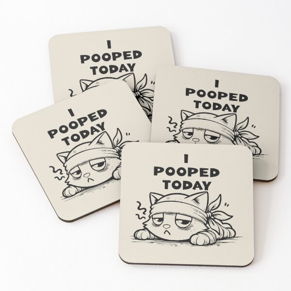 Item preview, I Pooped Today – Tired Cat Edition designed and sold by dudelinart.