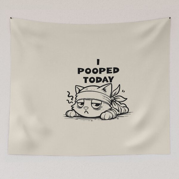 Item preview, I Pooped Today – Tired Cat Edition designed and sold by dudelinart.