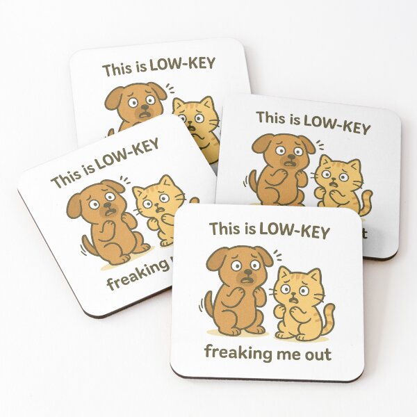 Item preview, Low Key Freaking Out (Dog & Cat Edition) designed and sold by Felt & Spoken.