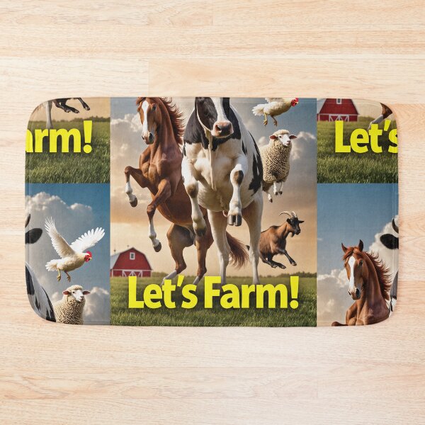 Item preview, Copy of Let's farm dynamic farm animals poster designed and sold by Vintage Designs +.