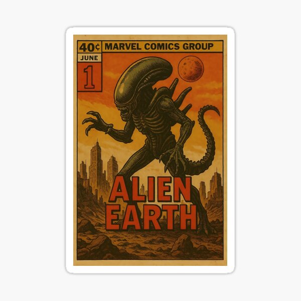 Item preview, Alien Earth Comic Poster – Retro Sci-Fi Art Inspired by Upcoming Alien Series designed and sold by AS94 Creative Designs.