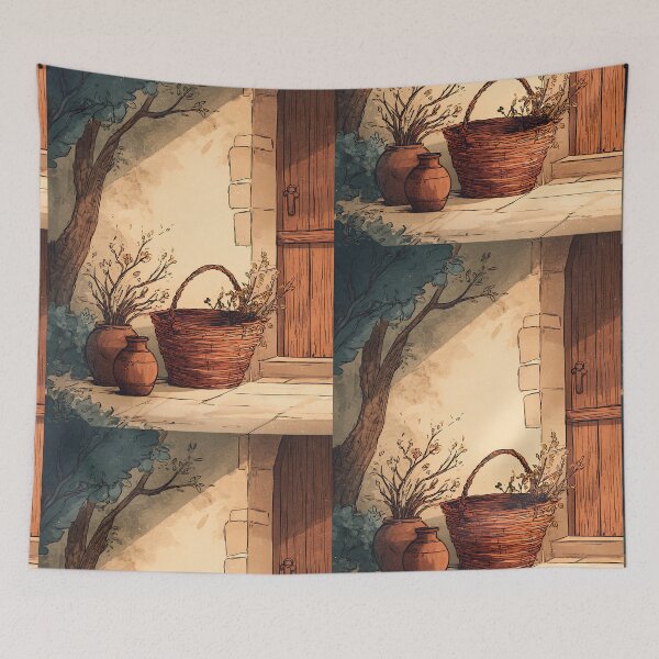 Item preview, Intricate Cottagecore Basket Weaving Art designed and sold by bapupa.
