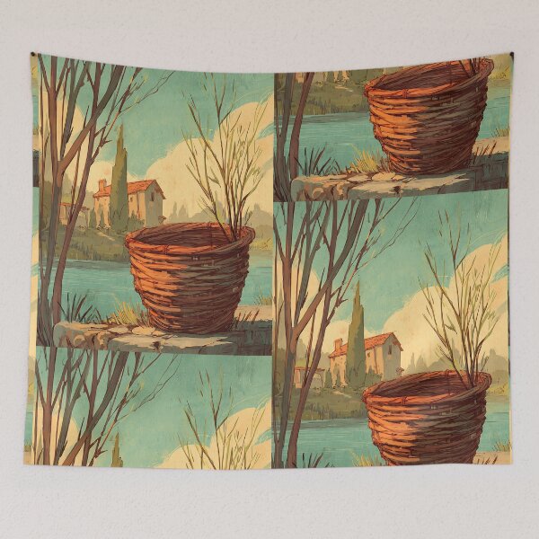 Item preview, Handmade Cottagecore Basket Weaving Art designed and sold by bapupa.