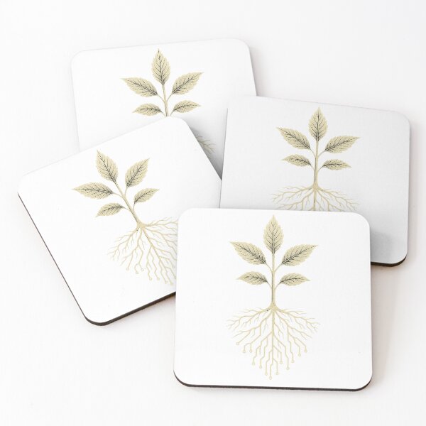 Item preview, Root Circuit – Tech-Organic Plant Roots Cyber Nature Illustration designed and sold by Domci.