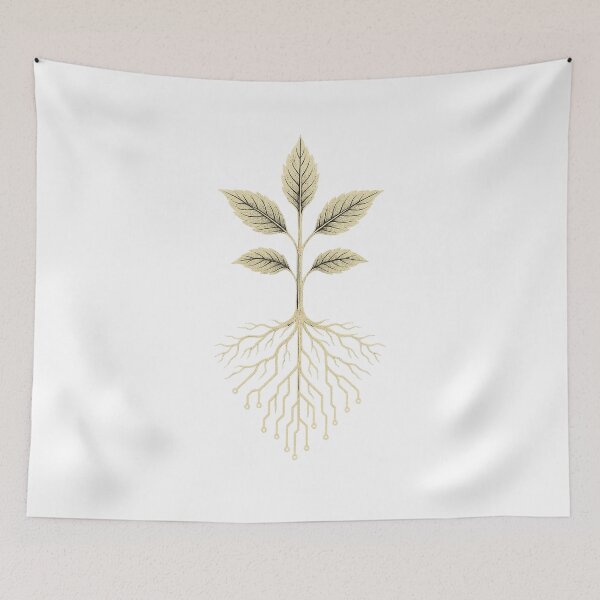 Item preview, Root Circuit – Tech-Organic Plant Roots Cyber Nature Illustration designed and sold by Domci.