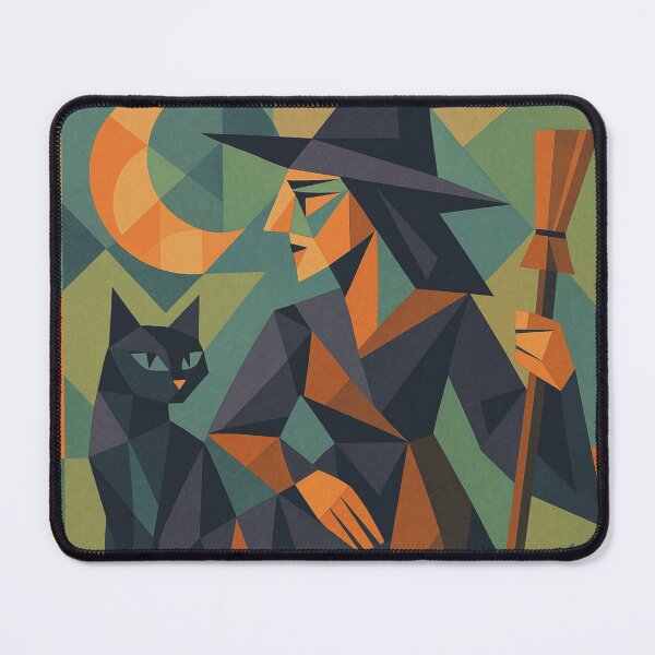 Item preview, Witch and Cat Under Crescent Moon designed and sold by ffound-fine.