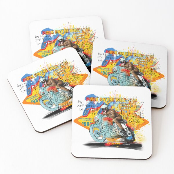 Item preview, Walk on the Wild Side – Retro Motorcycle Art with Psychedelic Style designed and sold by Matalobos /  Retro Art & Classic Machines.