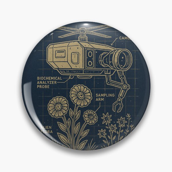 Item preview, Botanica Explorer Drone – Sci-Fi Botanical Drone Blueprint Tech Art designed and sold by Domci.