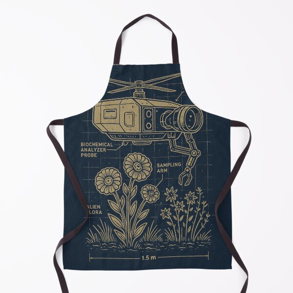 Item preview, Botanica Explorer Drone – Sci-Fi Botanical Drone Blueprint Tech Art designed and sold by Domci.