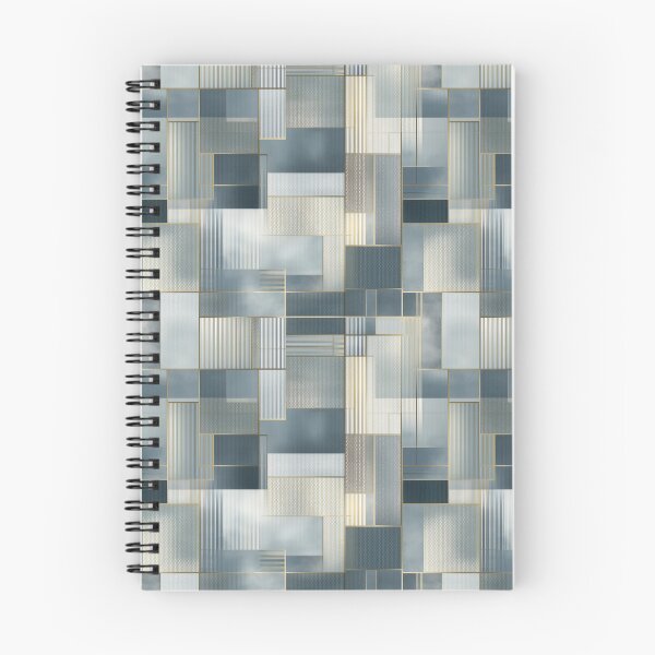 Item preview, Elegant Blue and Beige Patchwork – Modern Geometric Tile Pattern designed and sold by myprintedgems.