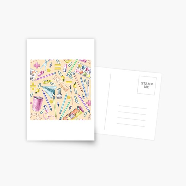 Item preview, Whimsical Watercolor School Supplies Desk Mat – Paper Airplane & Stationery Pattern designed and sold by FestivityFinds.