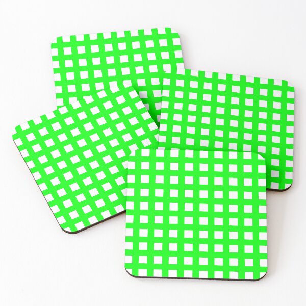 Item preview, Thick Green & White Squares & Crosses designed and sold by Goods4SaleNow.