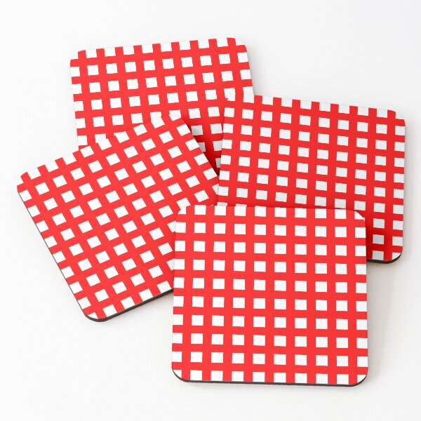 Item preview, Thick Red & White Squares & Crosses designed and sold by Goods4SaleNow.