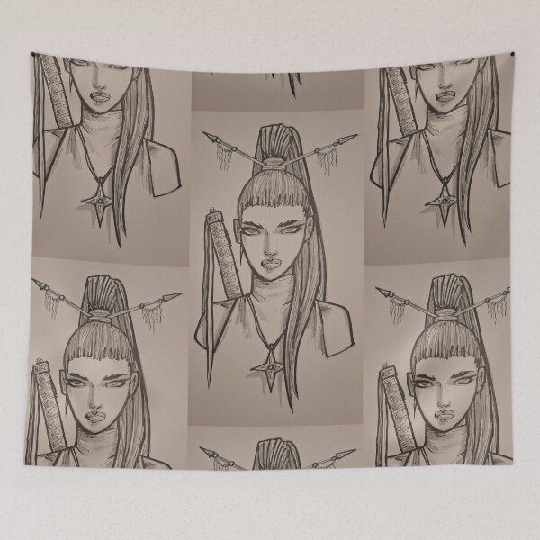 Item preview, Ninja Girl with Shuriken necklace designed and sold by JosieBaldwin.