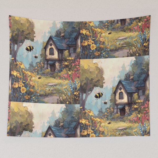 Item preview, Whimsical Cottagecore Busy Bee designed and sold by bapupa.