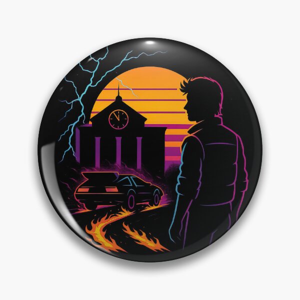 Item preview, Time Travel OUTATIME Retro 80s Sci-Fi Art designed and sold by Retr0Tshirts.