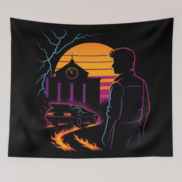 Item preview, Time Travel OUTATIME Retro 80s Sci-Fi Art designed and sold by Retr0Tshirts.