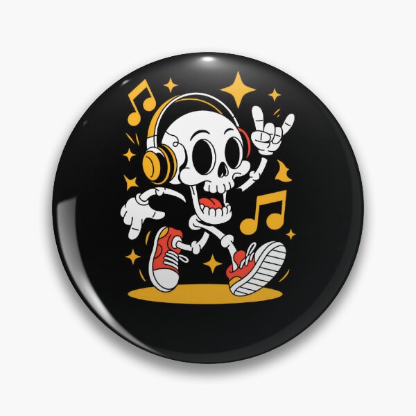 Item preview, Groovy Skeleton Dance Party Orange Headphones Vibe designed and sold by Taans-Creation.