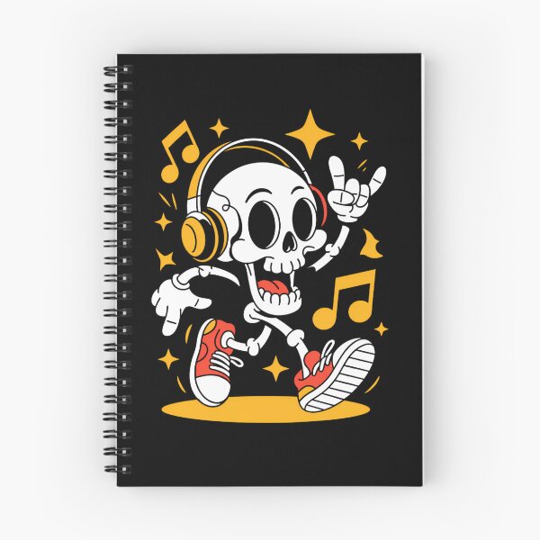 Item preview, Groovy Skeleton Dance Party Orange Headphones Vibe designed and sold by Taans-Creation.
