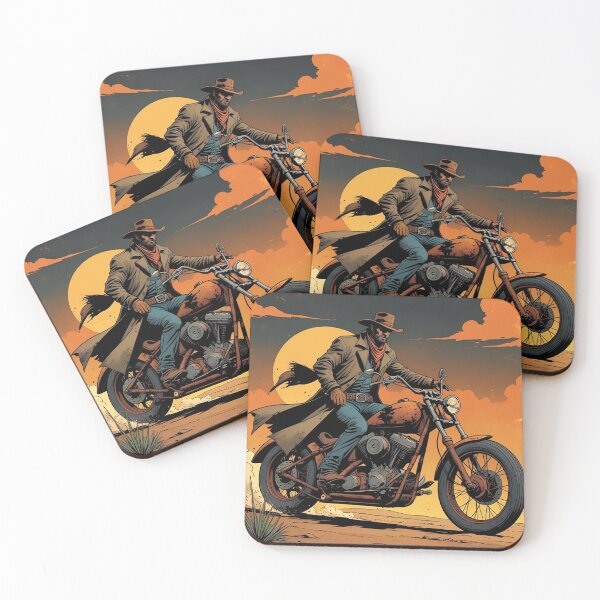 Item preview, Outlaw Rider – Desert Cowboy on Vintage Chopper Anime Shirt designed and sold by MOTAS Graphics .