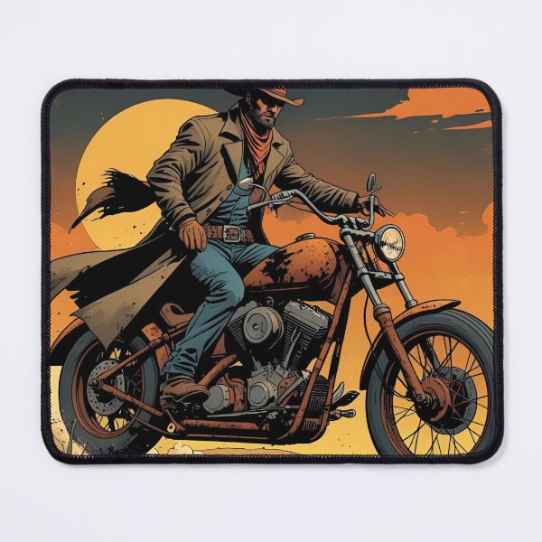 Item preview, Outlaw Rider – Desert Cowboy on Vintage Chopper Anime Shirt designed and sold by MOTAS FASHION .