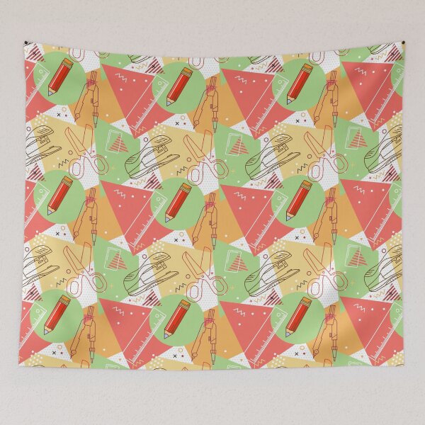 Item preview, Abstract Geometric School Supplies Pattern – Creative Kids Clothing Design designed and sold by FestivityFinds.
