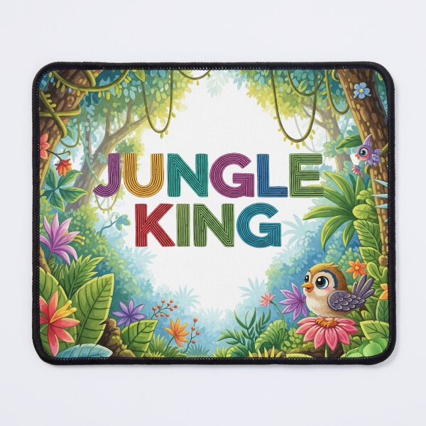 Item preview, Jungle King | Vibrant Cartoon Jungle Art with Animals and Flowers designed and sold by xkanpur.