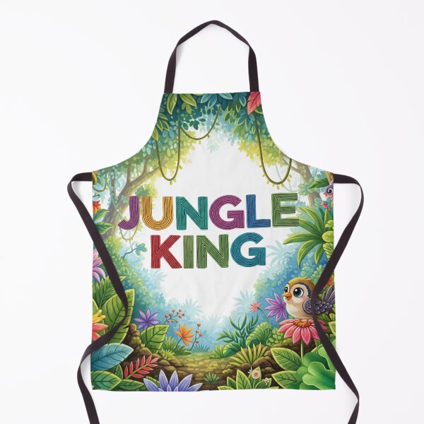 Item preview, Jungle King | Vibrant Cartoon Jungle Art with Animals and Flowers designed and sold by xkanpur.
