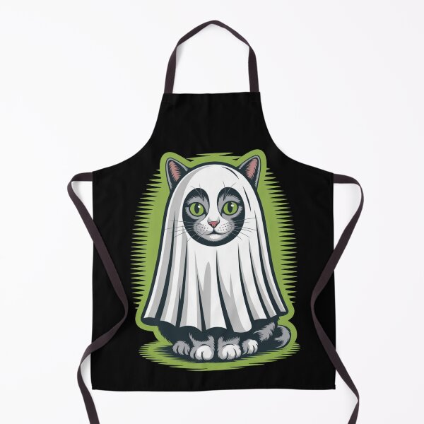 Item preview, Ghostly Purr – Cute Cat in Ghost Costume Illustration designed and sold by bimumonji.