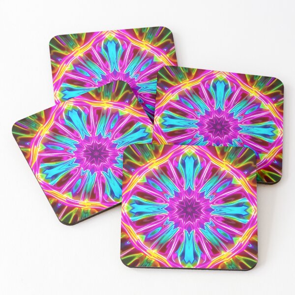 Item preview, Electrifying Neon Geometric Mandala with Hypnotic Glow, Cyberpunk Abstract Art designed and sold by Jayara [Born To Reign].