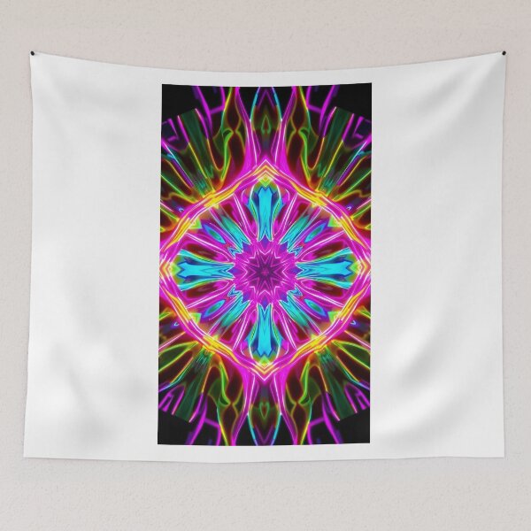 Item preview, Electrifying Neon Geometric Mandala with Hypnotic Glow, Cyberpunk Abstract Art designed and sold by Jayara [Born To Reign].
