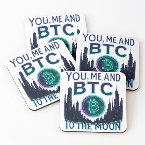 Item preview, You Me And Bitcoin To The Moon Neon Art designed and sold by PunchMonkeyArt.