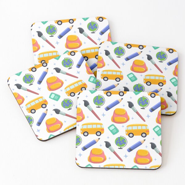 Item preview, Yellow Bus, Globe & School Supplies – Cute Teacher & Student Notebooks designed and sold by FestivityFinds.