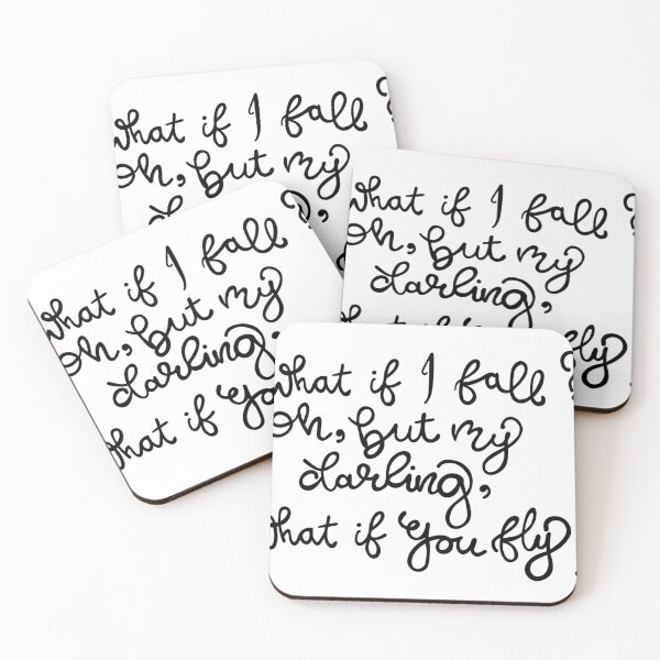 Item preview, What if I fall? Oh, but my darling, what if you fly? Quote designed and sold by SpiritedArtwork.