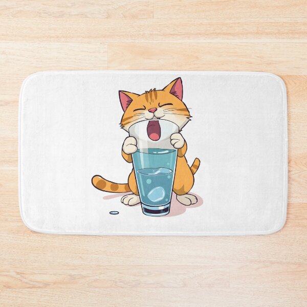 Item preview, Funny Cartoon Cat Knocking Over Water Glass, Relatable Pet Humor Design designed and sold by Jayara [Born To Reign].