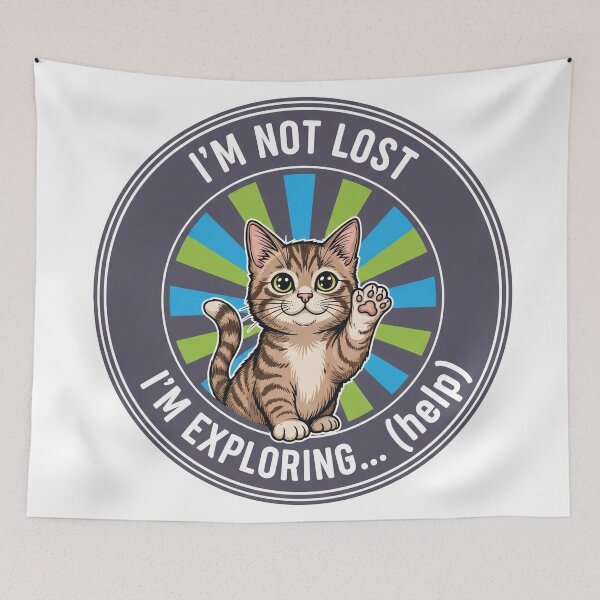 Item preview, I'm Not Lost I'm Exploring (Help) Funny Cat designed and sold by Owcomm.