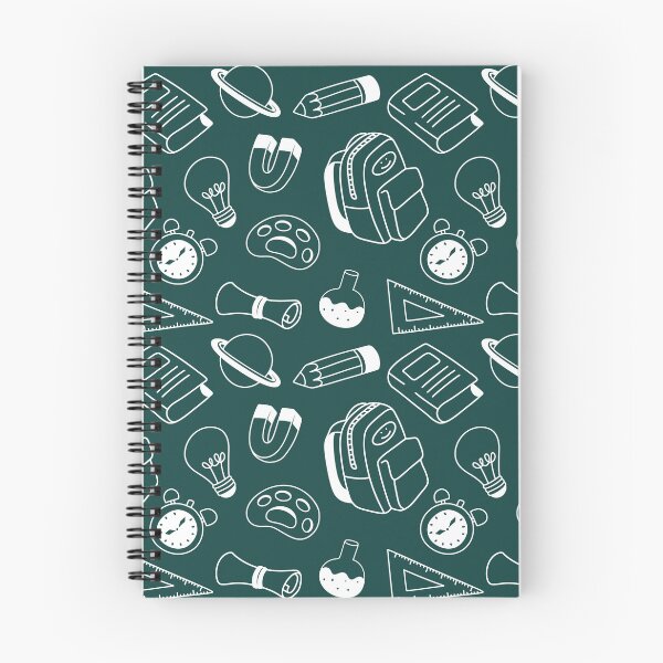 Item preview, Back to School Pattern with Books, Supplies & Classroom Icons – Fun Teacher & Student Notebooks designed and sold by FestivityFinds.