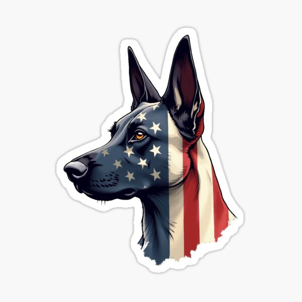 Item preview, Belgian Malinois Patriotic USA American Flag Dog designed and sold by MichaeIRellov.