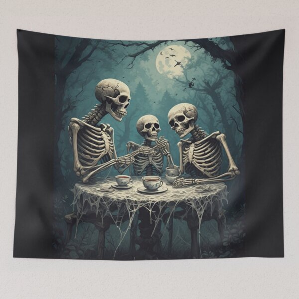 Item preview, Skeleton Friends Tea Time - Halloween 2025 designed and sold by SuperVenus.