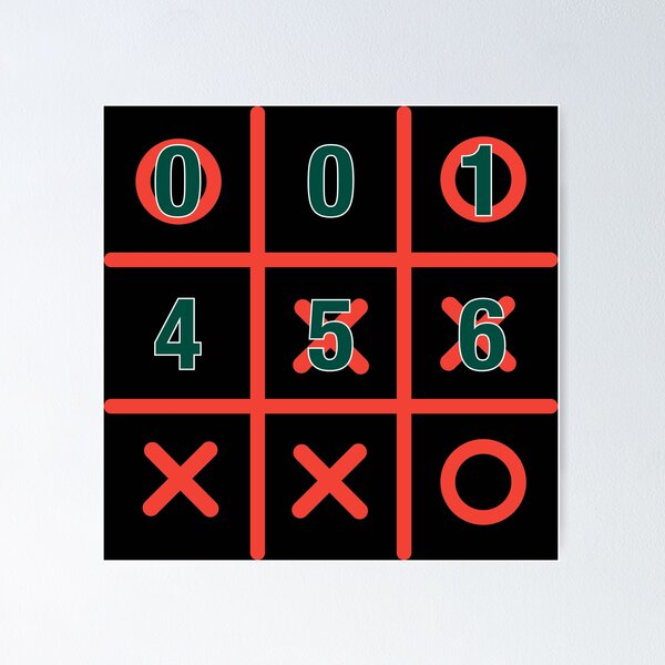 Item preview, Strategic Numbers Tic Tac Toe Game Design designed and sold by cabana.space.