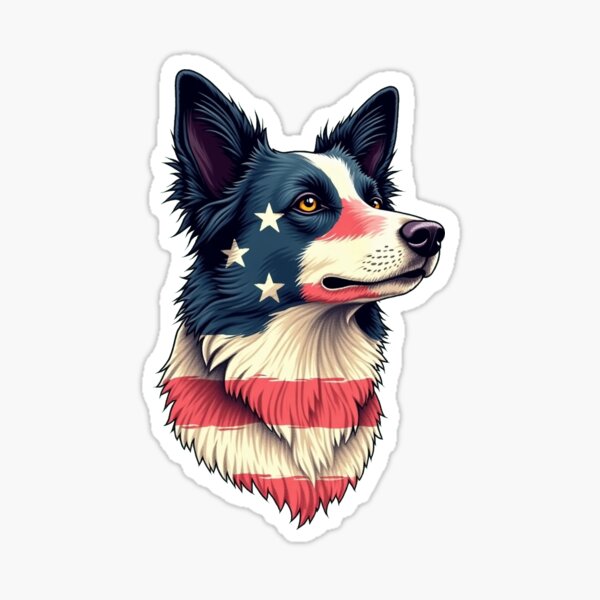 Item preview, Border Collie Patriotic USA American Flag Dog designed and sold by MichaeIRellov.